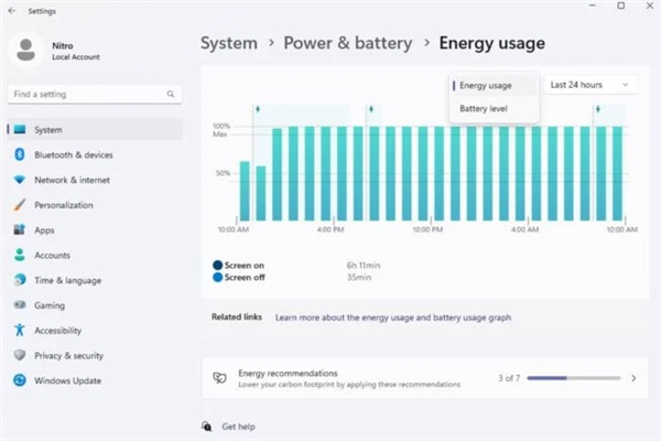 微软Win11全新功能曝光！图表直观展示PC能耗